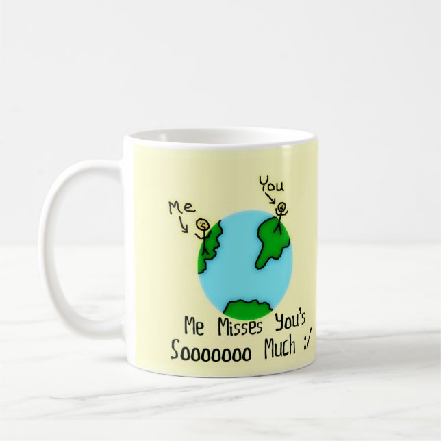 Einfach, ich vermisse dich kaffeetasse (Links)