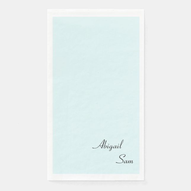 Einfach Icy Blue Custom Wedding Guest Serviette (Vorderseite)