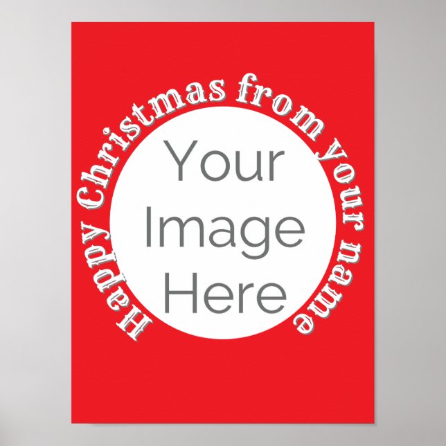 einfach Ihr Bild hier Foto fröhlicher Weihnachtste Poster (Vorne)