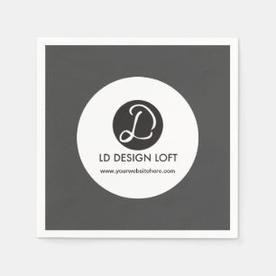 Einfach Ihr Logo hier und Website Black Serviette