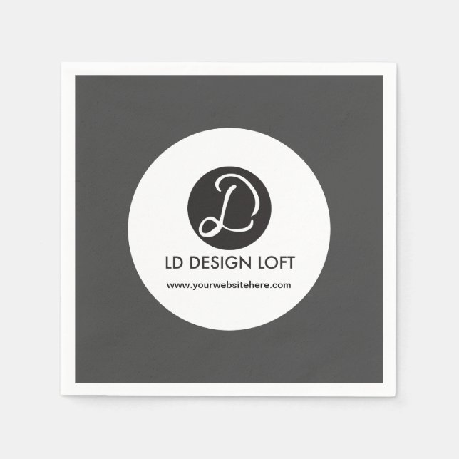 Einfach Ihr Logo hier und Website Black Serviette (Vorderseite)