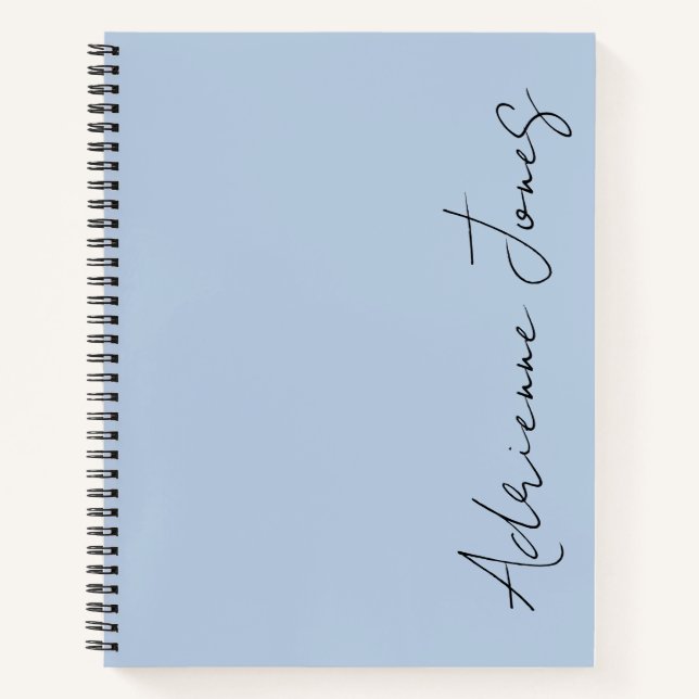 Einfach Ihr Name Pastel Blue Notizbuch (Vorderseite)
