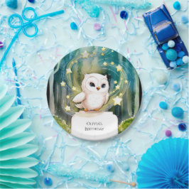 Einfach in den Woods Owl Geburtstag Pappteller