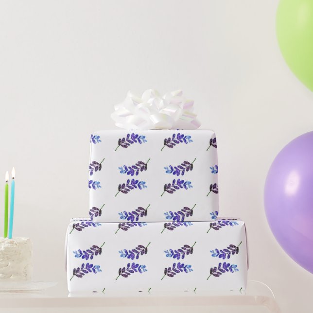 einfach individuelle blaue violette schwarze Blätt Geschenkpapier (Partygeschenke)