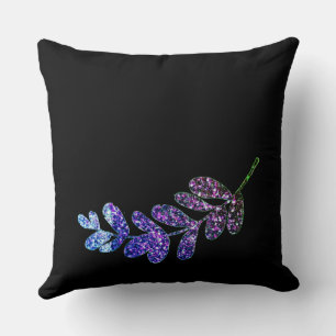 einfach individuelle blaue violette schwarze Blätt Kissen