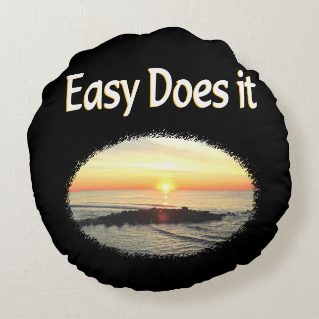 EINFACH IST ES SUNRISE DESIGN RUNDES KISSEN (Rückseite)