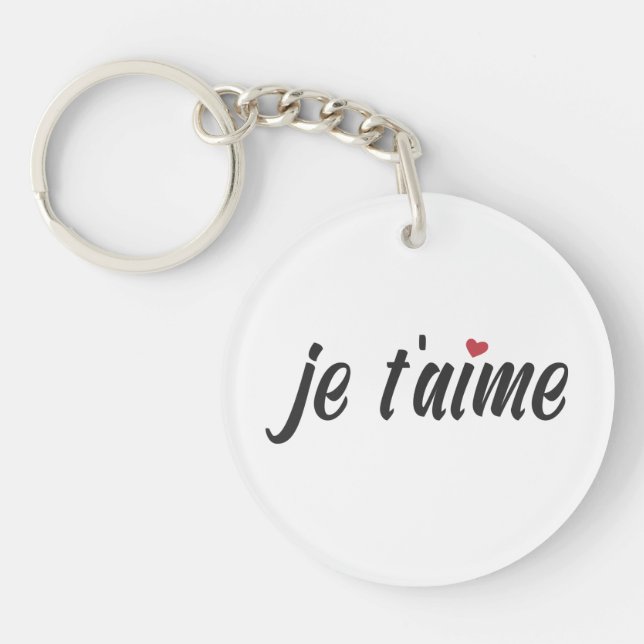 Einfach Je T'aime I Liebe Sie Valentine | Schlüsse Schlüsselanhänger (Vorderseite)