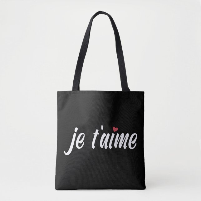 Einfach Je T'aime I Liebe Sie Valentine | Tragetas Tasche (Vorderseite)