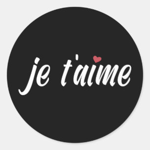 Einfach Je Taime I Liebe You Valentine  Aufkleber