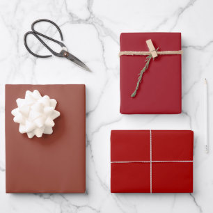 Einfach Kastanie Rubin Apfel Marone 3 Töne Geschenkpapier Set