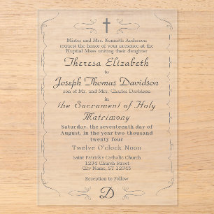 Einfach katholische Einladung zur Hochzeit