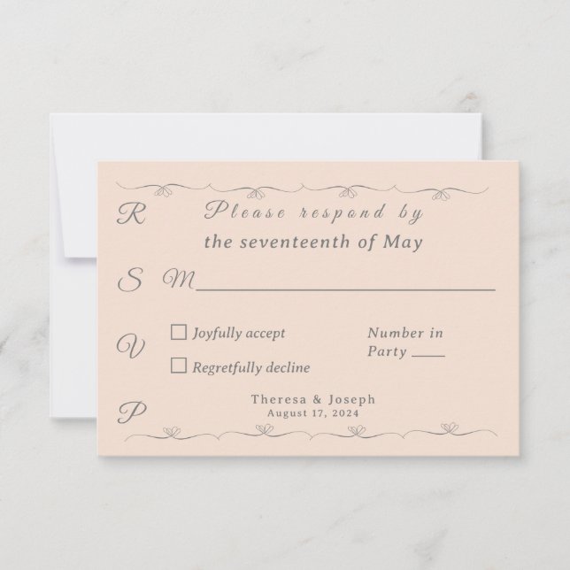 Einfach katholische Hochzeit RSVP Karte (Vorderseite)