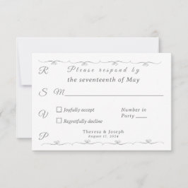 Einfach katholische Hochzeit Weiß RSVP Karte