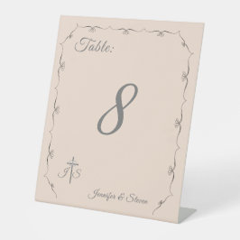 Einfach katholische Hochzeitssymbol der Tischnumme Sockelschild