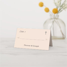 Einfach katholischer Champagner Pink Platzkarte
