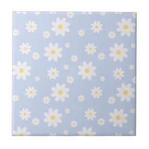 Einfach klassisch weiß Daisy Floral Fliese