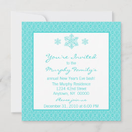 Einfach klassische Damask Snowflakes Weihnachten e Einladung