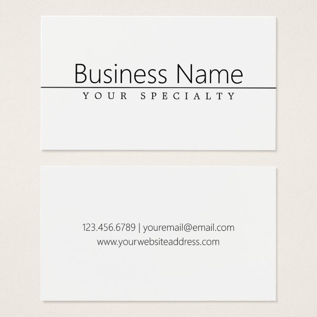 Einfach klassischer schwarzer Text auf Weiß (Vorne & Hinten)