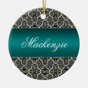 Einfach klassischer Urlaub Damask Rund Ornament