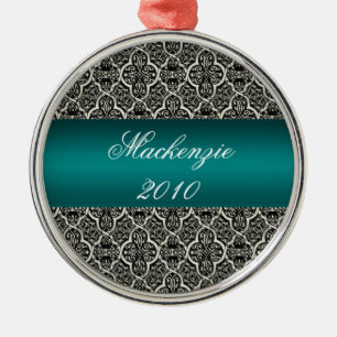 Einfach klassischer Urlaub Damast Ornament Aus Metall