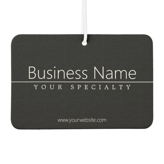 Einfach klassischer weißer Text auf schwarz Autolufterfrischer (Vorderseite)