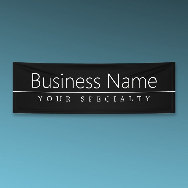 Einfach klassischer weißer Text auf schwarz Banner (Von Creator hochgeladen)