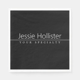 Einfach klassischer weißer Text auf schwarz Serviette