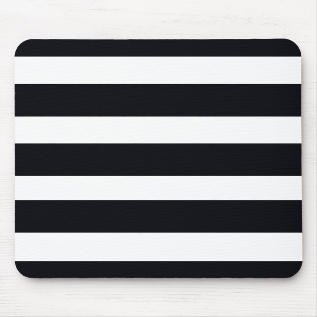 Einfach klassisches Schwarz-Weiß-Streifen Cool Mousepad (Vorne)