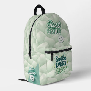 Einfach lächeln Minimalistisches Design – Elegant Bedruckter Rucksack