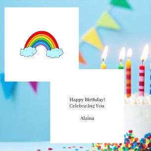Einfach Launiger Regenbogen Alles Gute Zum Geburts Mitteilungskarte