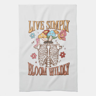 Einfach leben, Bloom Willy - Skelett & Pilze Geschirrtuch