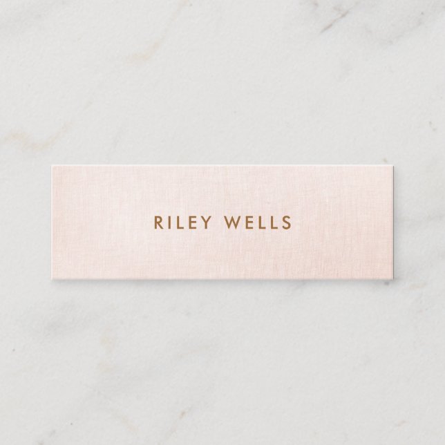 Einfach, leicht rosa, stilvoll und Minimalistisch. Mini Visitenkarte (Vorderseite)