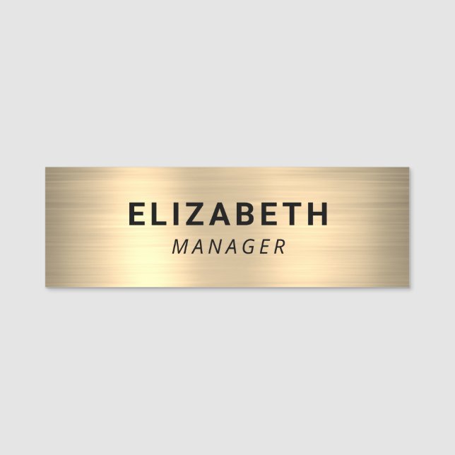 Einfach leichter Gold Namensschild (Vorderseite)