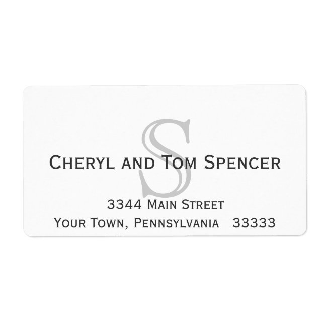 Einfach lesbare Rücksendeadresse für Monogramm (Vorne)