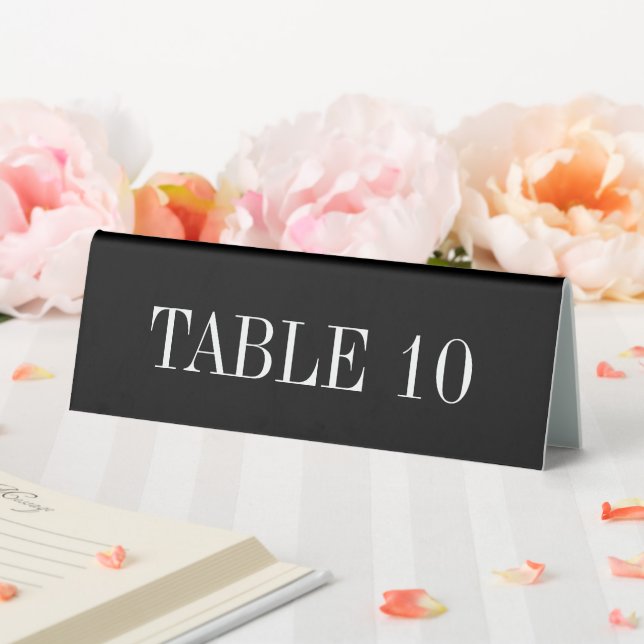 Einfach lesbares Tabellenzelt mit Zahlen Tischaufsteller (In Situ (Hochzeit))