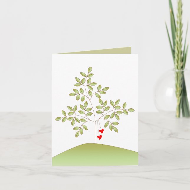 Einfach Liebe-Baum-freier Raum Notecard Karte (Vorderseite)