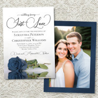 Einfach Liebe Elegante Stahlblaue Rose & Foto-Hoch
