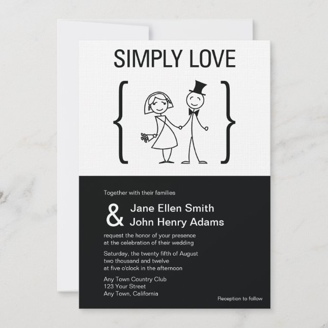 Einfach Liebe Hochzeitseinladung Einladung (Vorderseite)