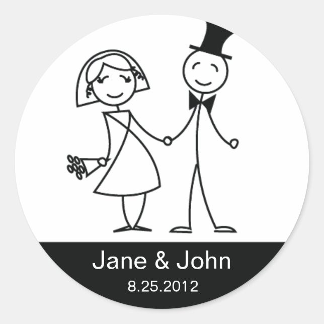 Einfach Liebe-Hochzeitstil Runder Aufkleber (Vorderseite)