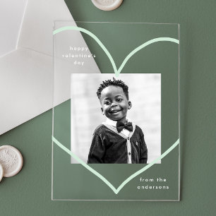 Einfach Liebe Mintgrünes Herz Foto Valentinstag Acryleinladungen