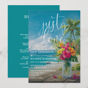 Einfach Liebe Tropische Strand Florale Alles-in-ei Einladung