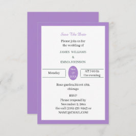 Einfach Lila anpassbar Save The Date