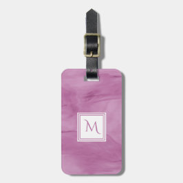 Einfach Lila, subtiler Marmor Modernes Monogramm Gepäckanhänger