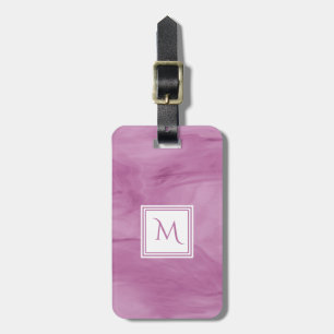 Einfach Lila, subtiler Marmor Modernes Monogramm Gepäckanhänger