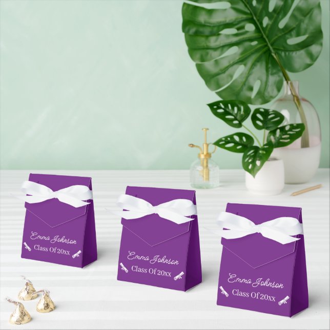 Einfach Lila und weißer, individueller Abschluss Geschenkschachtel (Zahlreiche)