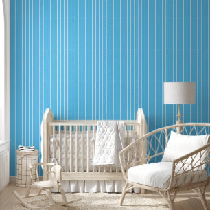 Einfach Lite Blau Weiße Pin Streifen Minimal Tapete