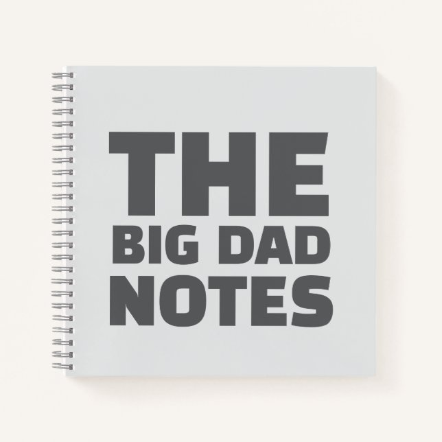 Einfach Lustiger Vatertag Grau Notizbuch (Vorderseite)