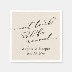 Einfach Luxus-Schriftart trinken und Verheiratete  Serviette