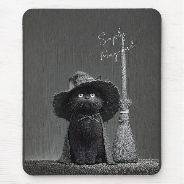 Einfach Magische Hexenkatze Mousepad (Vorne)