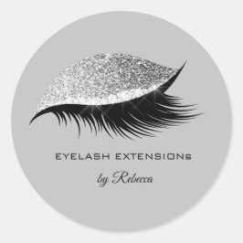Einfach Makeup Beauty Eyelash Lashes Glitzer Silve Runder Aufkleber